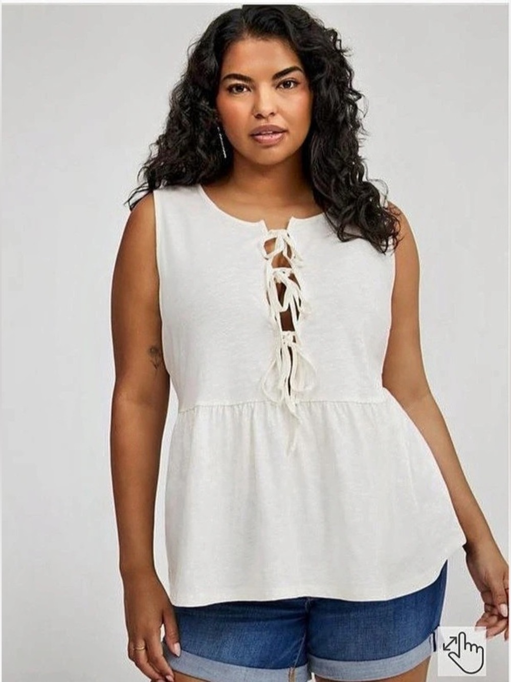 Torrid Front-Tie Peplum Tank